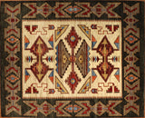 8x10 Hand Knotted Navajo Style Area Rug