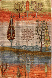 2x3 Hand Knotted Gabbeh Area Rug