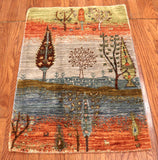 2x3 Hand Knotted Gabbeh Area Rug