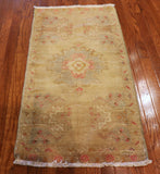 2x3 Hand Knotted Oushak Rug