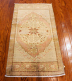 2x3 Hand Knotted Oushak Rug