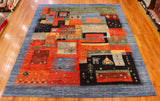 8x10 Hand Knotted Gabbeh Area Rug