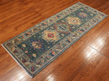 7' Hand Knotted Kazak Area Rug