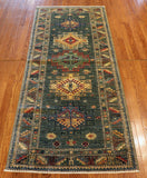 7' Hand Knotted Kazak Area Rug