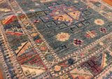 7' Hand Knotted Kazak Area Rug