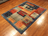 5x6 Hand Knotted Gabbeh Area Rug