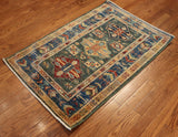 2x3 Hand Knotted Kazak Area Rug