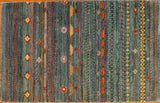 3x4 Hand Knotted Gabbeh Area Rug