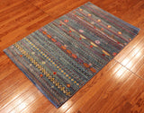 3x4 Hand Knotted Gabbeh Area Rug