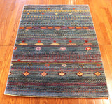 3x4 Hand Knotted Gabbeh Area Rug