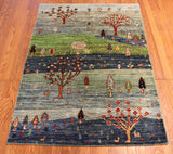 3x5 Hand Knotted Gabbeh Area Rug