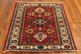 3x4 Hand Knotted Kazak Area Rug