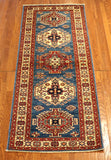 7' Hand Knotted Kazak Runner