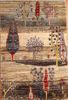 2x3 Hand Knotted Gabbeh Area Rug