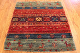 2x3 Hand Knotted Gabbeh Area Rug