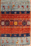 2x3 Hand Knotted Gabbeh Area Rug