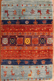 2x3 Hand Knotted Gabbeh Area Rug