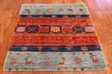 2x3 Hand Knotted Gabbeh Area Rug