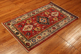 3x4 Hand Knotted Kazak Area Rug