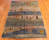 4x6 Hand Knotted Gabbeh Area Rug