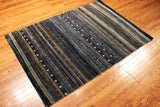 4x6 Hand Knotted Gabbeh Area Rug