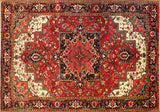 8x11 Hand Knotted Antique Heriz Area Rug