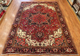 8x11 Hand Knotted Antique Heriz Area Rug