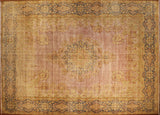 10x13 Hand Knotted Antique Kashan Area Rug