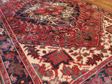 4x5 Hand Knotted Antique Heriz Area Rug