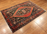 4x6 Hand Knotted Antique Shiraz Area Rug