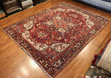 9x11 Hand Knotted Antique Heriz Area Rug