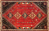 5x8 Hand Knotted Antique Shiraz Area Rug