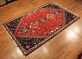 5x8 Hand Knotted Antique Shiraz Area Rug