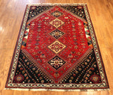 5x8 Hand Knotted Antique Shiraz Area Rug