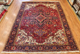 8x11 Hand Knotted Antique Heriz Area Rug