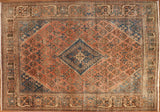 7x10 Hand Knotted Vintage Afshar Area Rug