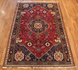 5x8 Hand Knotted Antique Shiraz Area Rug
