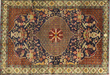 4x6 Hand Knotted Antique Kerman Area Rug
