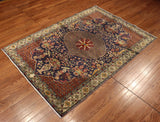 4x6 Hand Knotted Antique Kerman Area Rug
