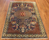 4x6 Hand Knotted Antique Kerman Area Rug