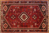 6x8 Hand Knotted Antique Shiraz Area Rug