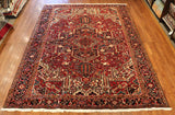 8x11 Hand Knotted Antique Heriz Area Rug