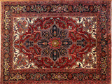 4x5 Hand Knotted Antique Heriz Area Rug
