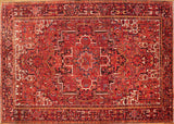 9x13 Hand Knotted Antique Heriz Area Rug