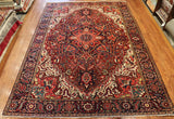 9x13 Hand Knotted Antique Heriz Area Rug