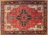 8x11 HAnd Knotted Antique Heriz Area Rug