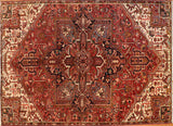 7x10 Hand Knotted Antique Heriz Area Rug