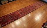 2'8" x 15 Hand Knotted Antique Heriz Runner