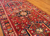 2'8" x 15 Hand Knotted Antique Heriz Runner