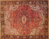 10x12'6 Hand Knotted Antique Heriz Area Rug